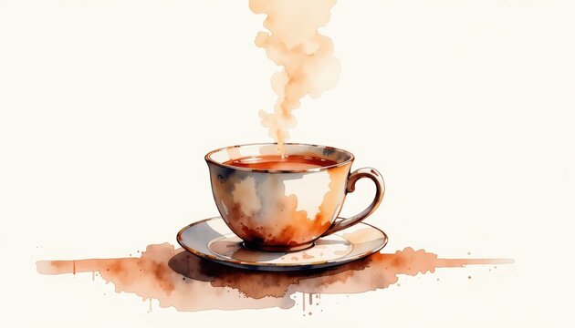 Hot coffee cup with rising steam a freshly brewed hot coffee served in a cup with visible steam rising from its surface