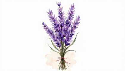 Obraz premium Lavender bouquet with bow bouquet of fragrant lavender flowers beautifully tied with decorative bow