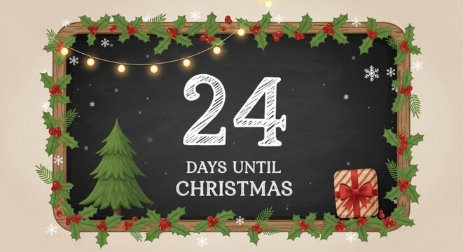 Christmas advent calendar countdown twenty four days until christmas holiday festive seasonal celebration