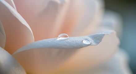 Close up of delicate rose petals with water droplets natural beauty concept