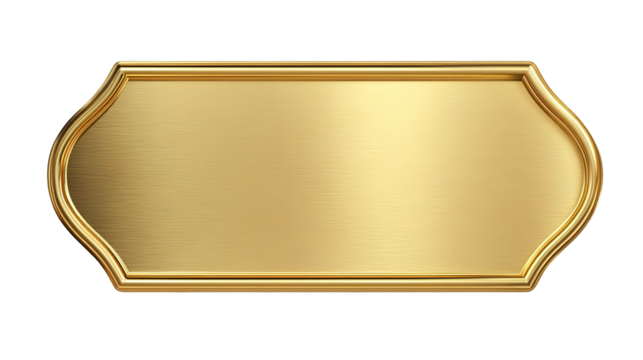 Gold plate. Gold metal plate. Yellow shiny texture with frame. Vector illustration. Stock image.