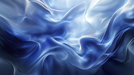 Obraz premium Flowing abstract design with blue and white waves creates futuristic feel