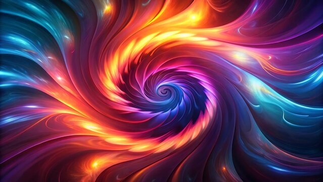 Vivid, swirling abstract artwork depicting a colorful, glowing vortex pattern.