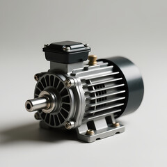 Close-up view of a clean electric dynamo, simple background, minimal details, soft lighting