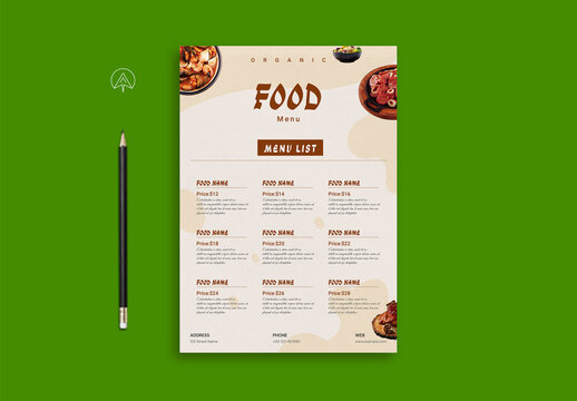 Food Menu Flyer Layout