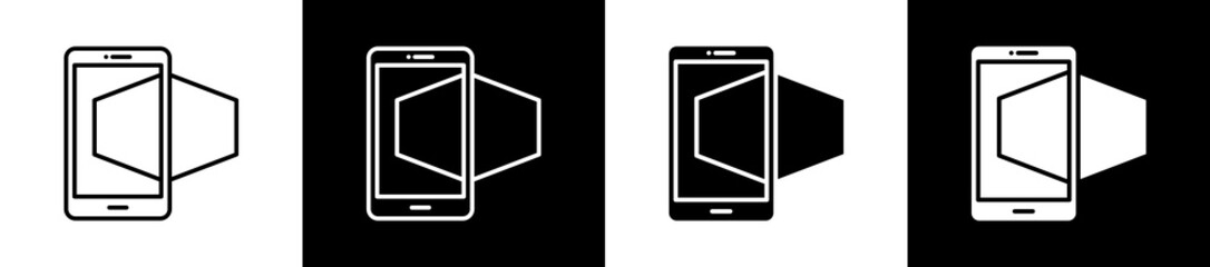 Overlaid Sensory  icon variations in line and glyph style on black and white background