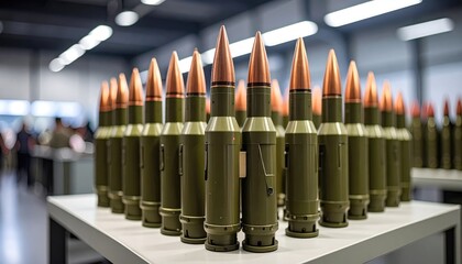 An array of ammunition arranged neatly on a table