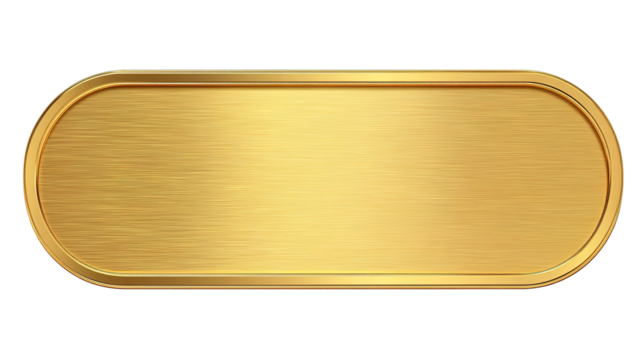 Gold plate. Gold metal plate. Yellow shiny texture with frame. Vector illustration. Stock image.