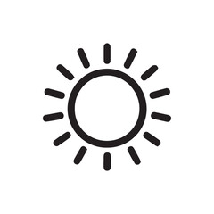 Simple Black Outline Sun Icon Embodying Warmth Brightness and Clear Sky