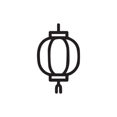 Elegant Chinese Lantern Outline Icon for Cultural Celebrations and Festive Decor