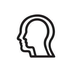 Abstract double head profile illustration representing layered thought and human connection
