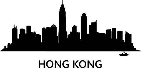 Obraz premium Hong Kong city skyline silhouette