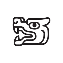 Ancient Mesoamerican Mythical Creature Glyph Art Powerful Aztec Deity Symbol © Oxsvge