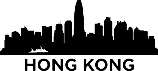 Fototapeta premium Hong Kong city skyline silhouette