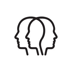 Three Interlocking Head Profiles Representing Diverse Thinking and Collective Intelligence