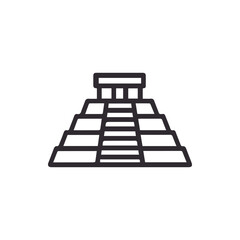 Majestic Ancient Mesoamerican Step Pyramid Temple Outline Icon Art Graphic