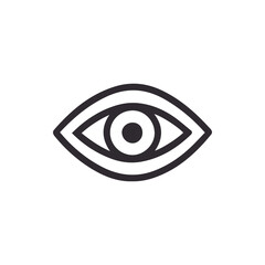 Simple line art eye icon representing vision sight and awareness