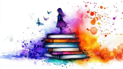 Beautiful watercolor illustration for a school of magic.