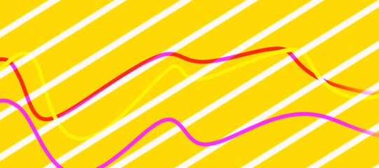Bright yellow background with diagonal white stripes