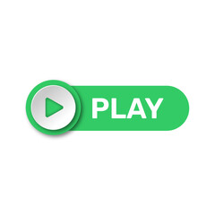 Green Play Button Icon with Rounded Shape