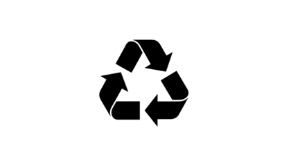 Isolated black recycling symbol on a white background in simple graphic design style image,png