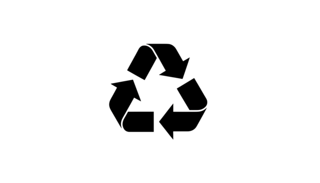 Isolated black recycling symbol on a white background in simple graphic design style image,png