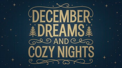December dreams and cozy nights winter holiday greeting card background
