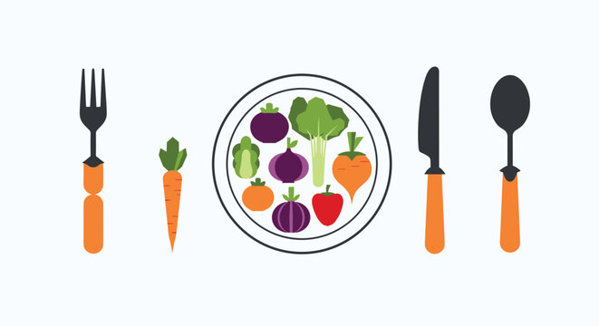 Healthy eating concept with vibrant colorful vegetables on a plate ready to eat for a balanced lifestyle and diet, perfect for health campaigns