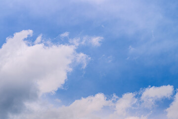 A Beautiful, Clear Blue Sky Displaying Soft, Fluffy White Clouds Floating Gently Above Us