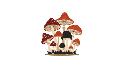 Delightful mushroom patch art perfect for earthy designs and whimsical projects, a touch of nature's magic in your creative endeavors