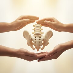 : Gentle Hands of Healing: Supporting Human Spine for Therapy, Wellness, Pain Relief, Chiropractic Care, Physical Therapy, Health & Support.