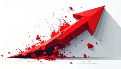 An impactful image of a red arrow breaking through a wall, symbolizing growth and progress. The visual represents breaking barriers and achieving success.