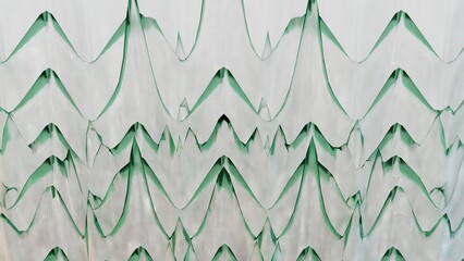 Soft layered pattern background with muted green jagged vertical chevron shapes