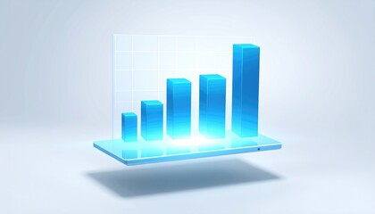 Business graph increasing in bright light environment 