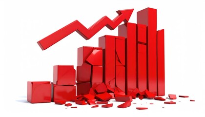 Rising graph representing growth and progress, business and finance, upward trend