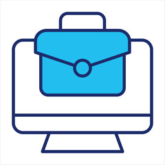 Job icon vector illustration in blue duo-tone style