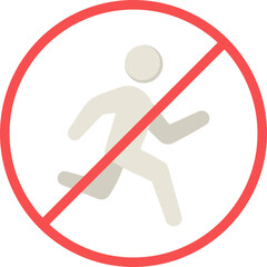 No Running Flat Icon