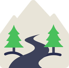 Running Trails Flat Icon