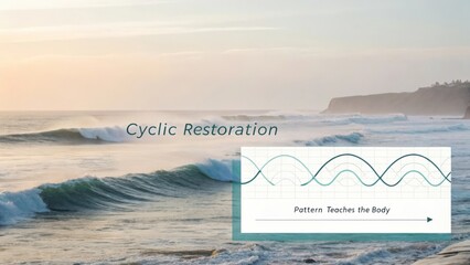 Serene Ocean Waves with Dynamic Patterns Illustrating the Concept of Cyclic Restoration and Natural Rhythm in Nature