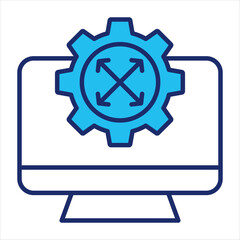Control icon vector illustration in blue duo-tone style