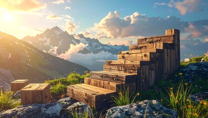 Stairway to the Sky - A Majestic Mountain Landscape.