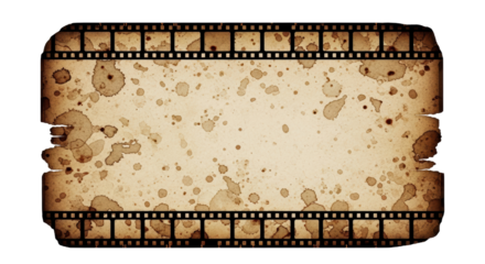 Vintage film strip frame overlay with aged paper texture evokes nostalgia and retro vibes, perfect for adding a classic touch to your design projects