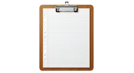Wooden clipboard holding blank lined paper ready for your notes, planning, or creative writing projects offers design project versatility now