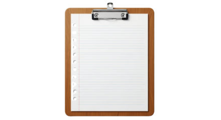 Wooden clipboard holding blank lined paper ready for your notes, planning, or creative writing projects offers design project versatility now