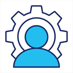 Executive icon vector illustration in blue duo-tone style