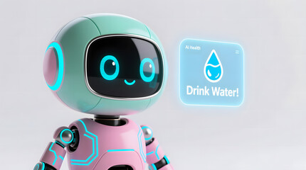This cute, smart robot helps you maintain daily water intake with a cheerful, high-tech notification.