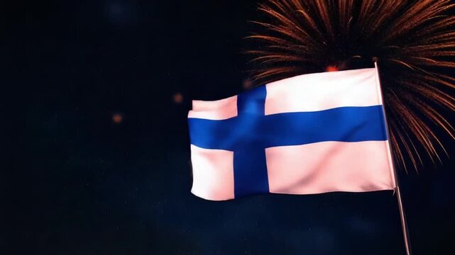 Finland Independence Day Celebration with Fireworks Display 7. - Powered by Adobe