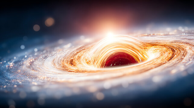 A stunning depiction of a black hole in space, showcasing the cosmic beauty and mystery of the universe's most fascinating phenomena.