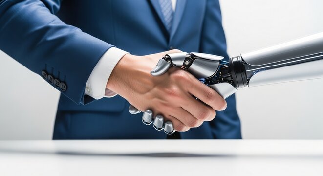 Human Handshake with a Robot Hand Exploring Collaboration and Artificial Intelligence in Business
