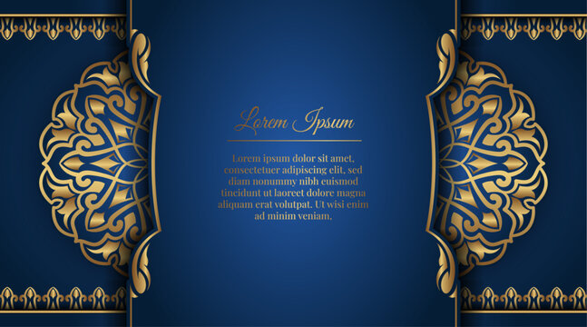 luxury blue background with mandala ornament